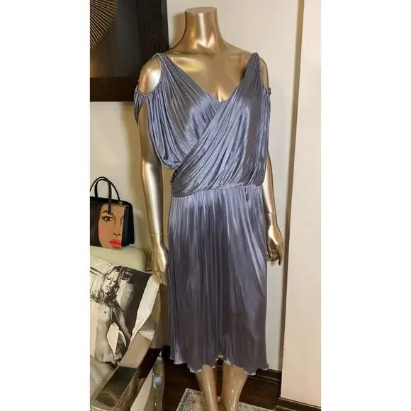 Alexander McQueen Vintage Gray Ruffle Dress S/S 2007 (Size IT44)